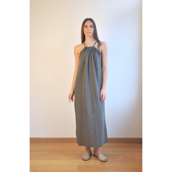 loom.ist Sile Halter Dress 100% organic cotton Gray/Charcoal color Maxi Dress - Picture 10 of 10
